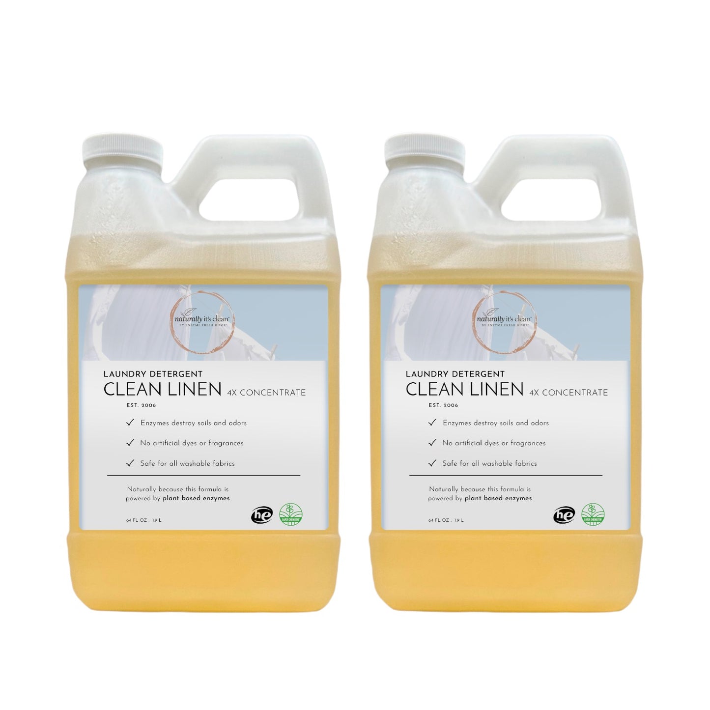 Laundry Detergent Concentrate - Clean Linen - 2 Pack (64 oz each)