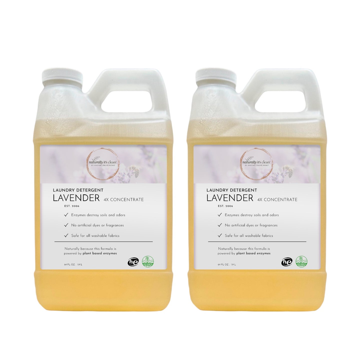 Laundry Detergent Concentrate - Lavender - 2 Pack (64 oz each)
