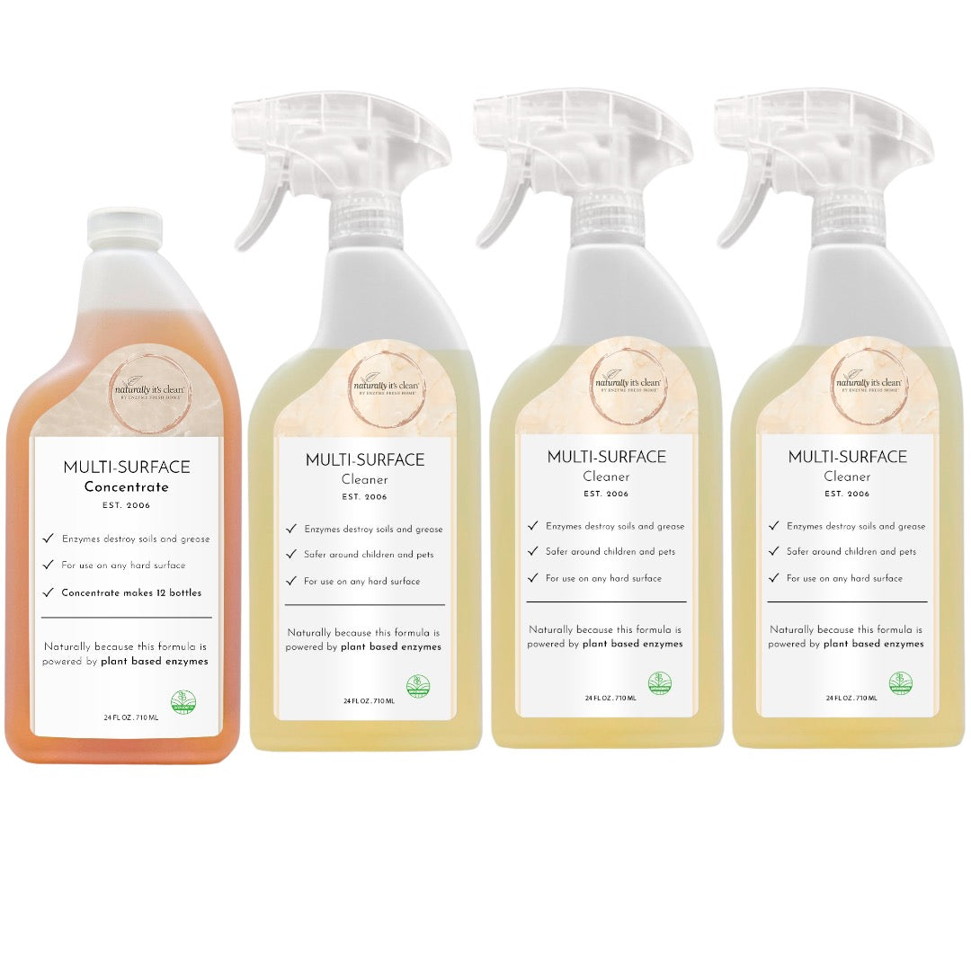 Multi-Surface Kit – 3 Ready-to-Use (24 oz) Bottles & 1 Concentrate (24 oz)