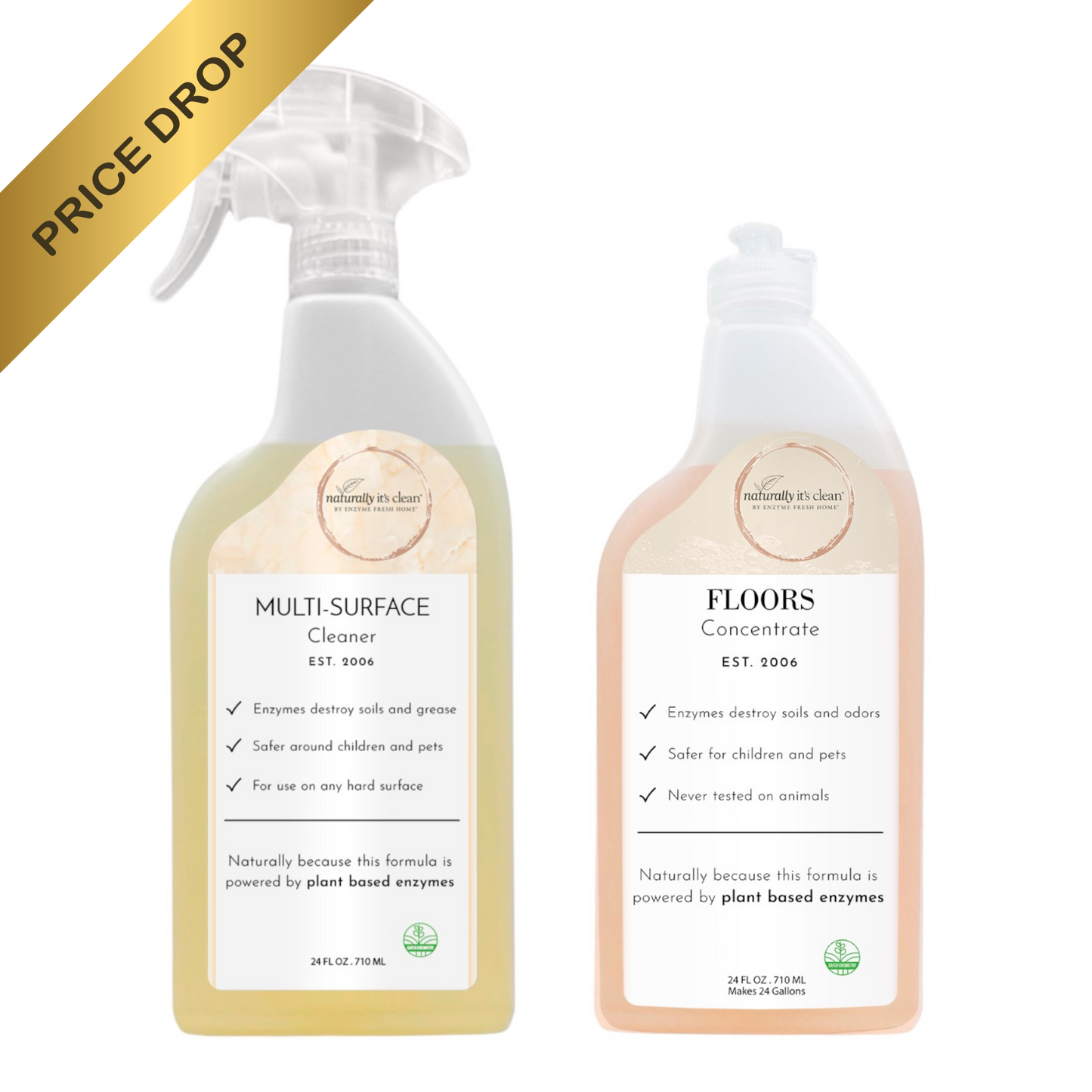 Kitchen Kit – 1 Multi-Surface Cleaner (24 oz) & 1 Floor Cleaner Concentrate (24 oz)