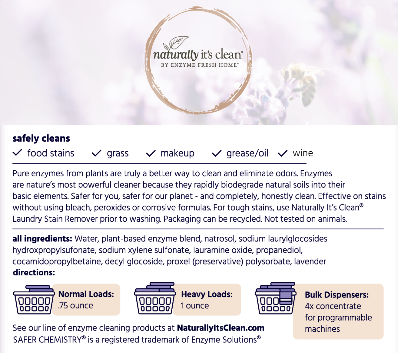 Laundry Detergent Concentrate – Lavender - 64 oz
