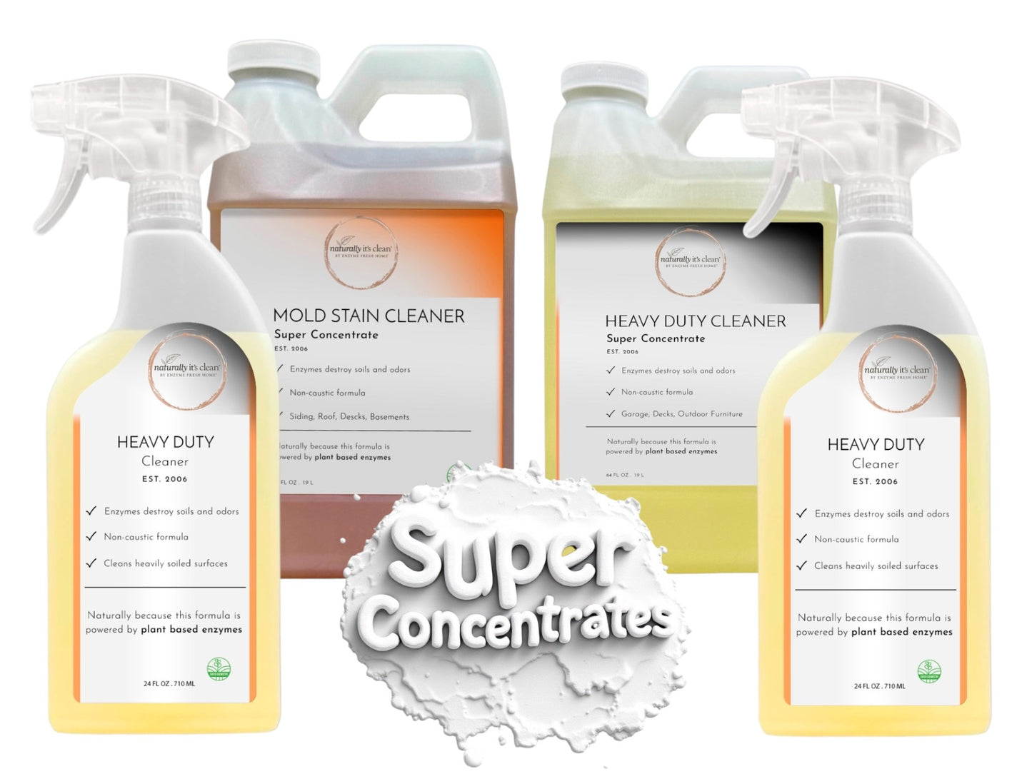 Outdoor Kit – Complete Cleaning Solution - Includes 64 oz Concentrates & 24 oz Ready-to-Use Bottles