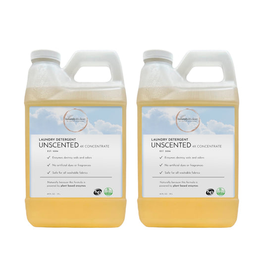 Laundry Detergent Concentrate Kit – Unscented – 2 Bottles (64 oz Each)